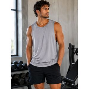 Gray Sleeveless Activewear Top – Size L